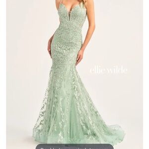 Ellie Wilde Sage Lace Gown